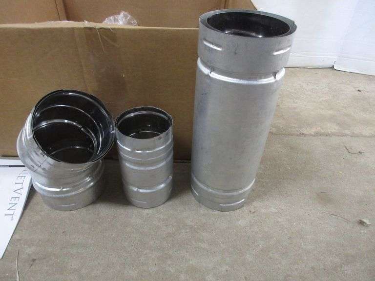 Pellet 4"Dia stove pipe, new; Duravent 12"L pipe; Duravent 6"L pipe; (2