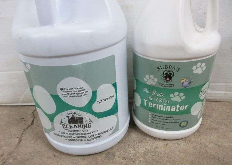 (5) Jugs of pet odor and stain eliminator productos, includes; 2 Bubba