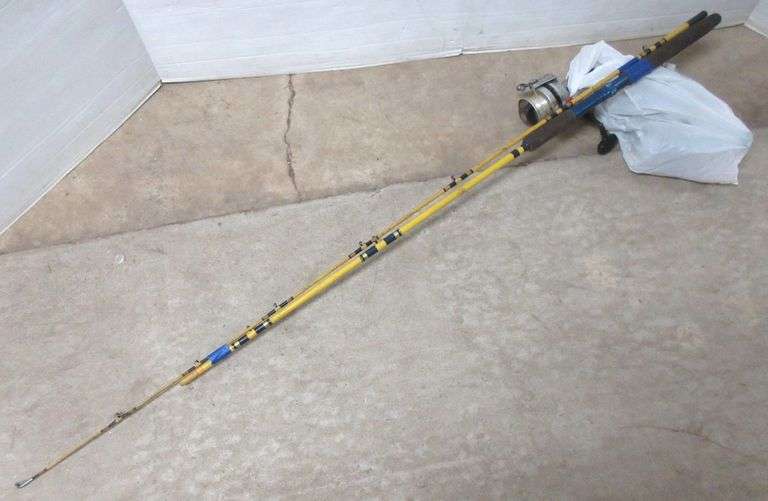 Pier fishing rod and reel, Eagle Claw rod, and Daiwa reel, used, as is Albrecht Auction Service