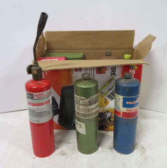 Various torch and solder items, includes Propane torch kit with full 14.1 oz. cylinder, new