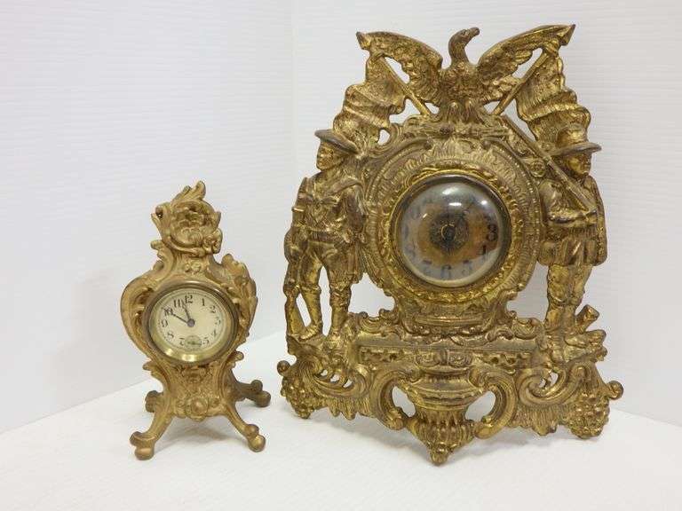 (2) Older clocks, small, 7" and 11"H, work Albrecht Auction Service