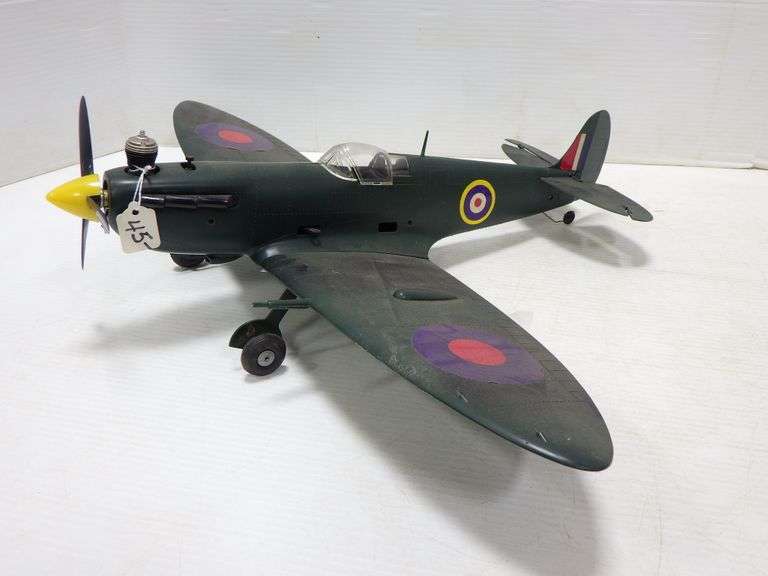 Older Cox Thimble Drome Spitfire Model Airplane with Engine, never