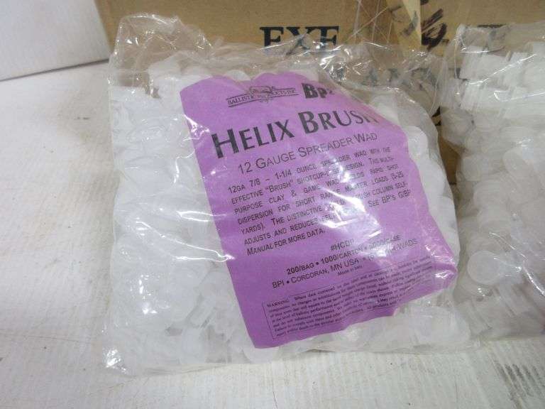 (1,000) Count 12gauge Helix brush spreader wads Albrecht Auction Service