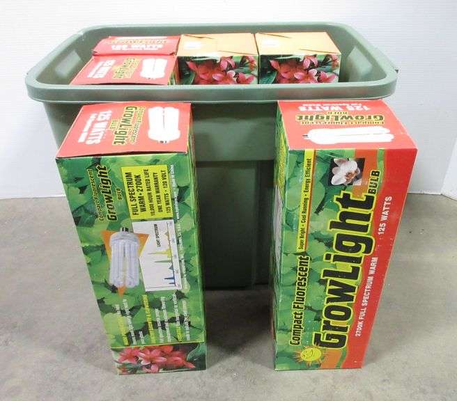 Various compact fluorescent grow lights, NIB Albrecht Auction Service