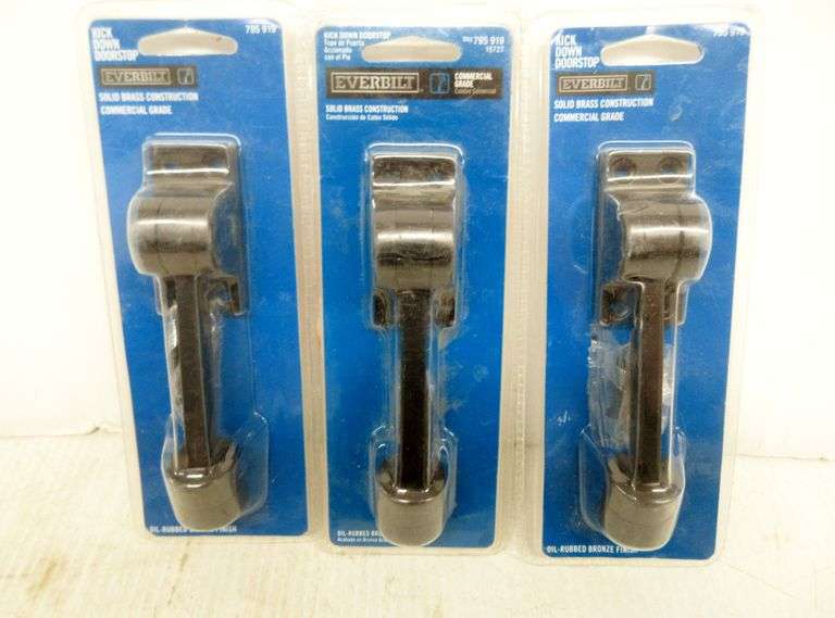(6) Everbilt kick down door stops, commercial grade, new Albrecht