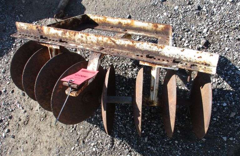 Brinly garden tractor disk, 33" x 20" x 14", good Albrecht Auction Service