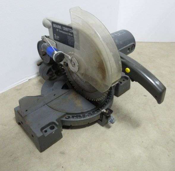 Craftsman 10" compound miter saw, 3 HP motor, broken miter handle, used