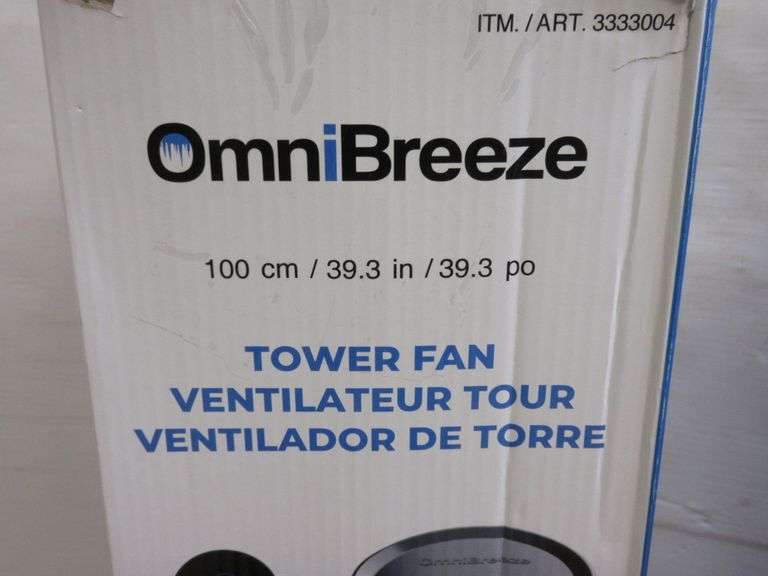 Costco Omni Breeze oscillating tower fan with touch control and remote