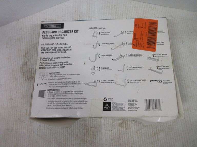 Everbilt pegboard organizer kit Albrecht Auction Service