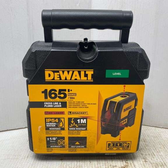 DeWALT DW0822 cross line plumb laser, 165' range, NIB Albrecht