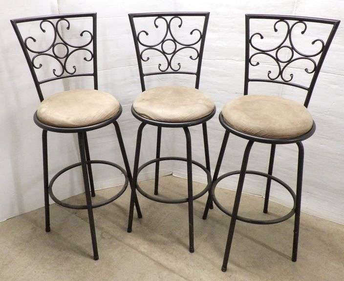 Set of (3) Bar stools, seats 30"H, some discoloration on seats