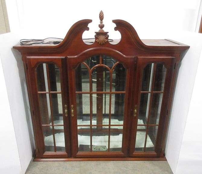 China top, lighted, 53"W x 16"D x 54"H, has a crack on trim