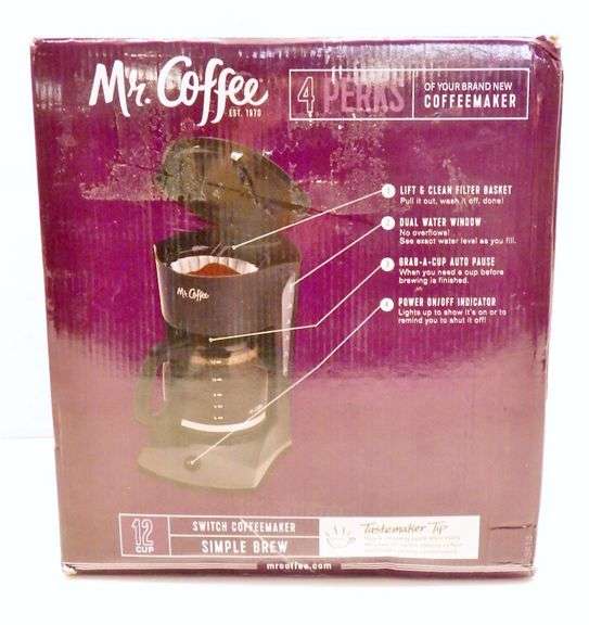 Mr. Coffee coffee maker, box opened, never used Albrecht Auction Service