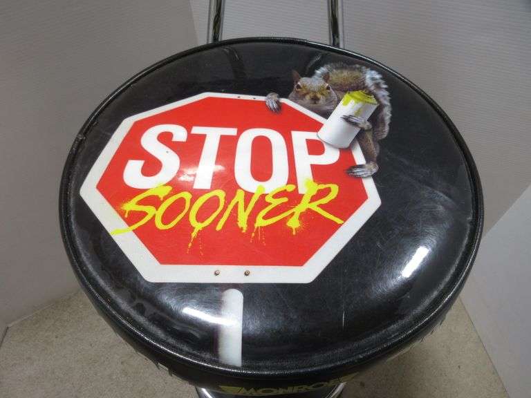 Monroe shock swivel stool, 14"W, excellent Albrecht Auction Service