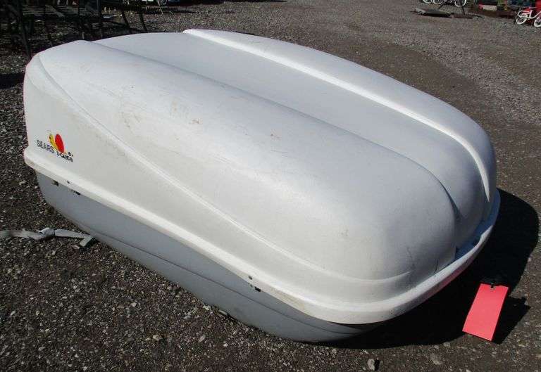 Sears Xcargo rooftop cargo carrier, 3'W x 4'D x 21"H, has wear