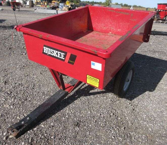 Huskee 10 cu. ft. dump trailer, red, 33"W x 44"L, good Albrecht