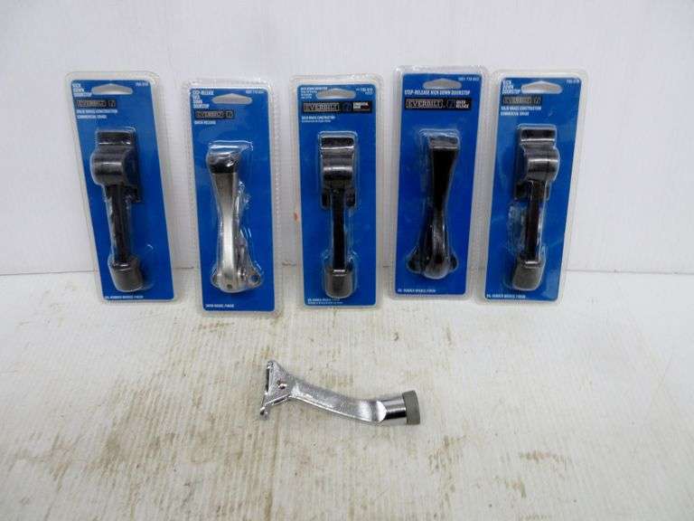 (6) Everbilt kick down door stops, commercial grade, new Albrecht