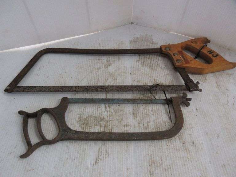 Metal saw with cast iron handle, Hacksaw, both older, nice Albrecht