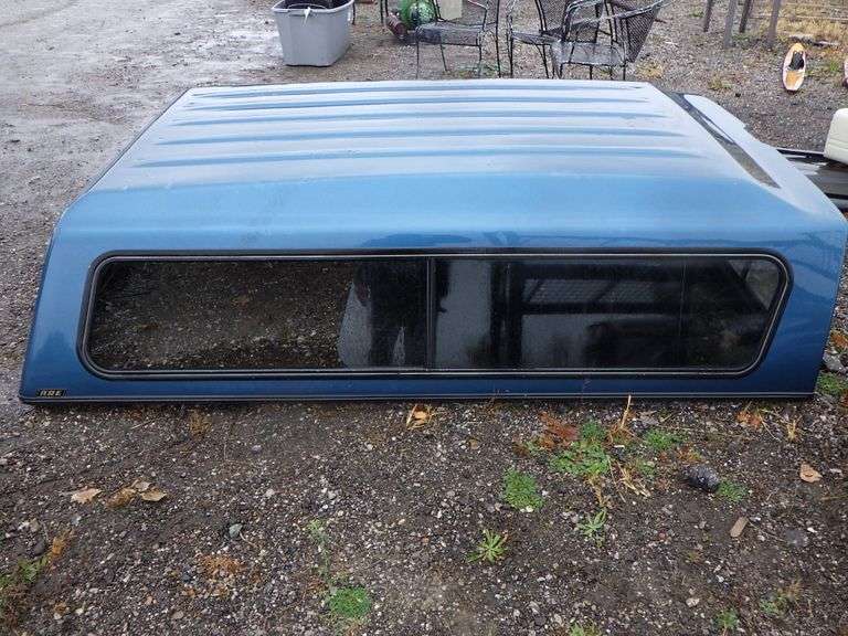 A.R.E. Fiberglass topper for a Chevy long bed truck, 68"W x 100"L, used
