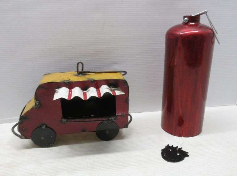 Repurposed fire extinguisher aluminum wind chime, 5" x 12"; Metal art