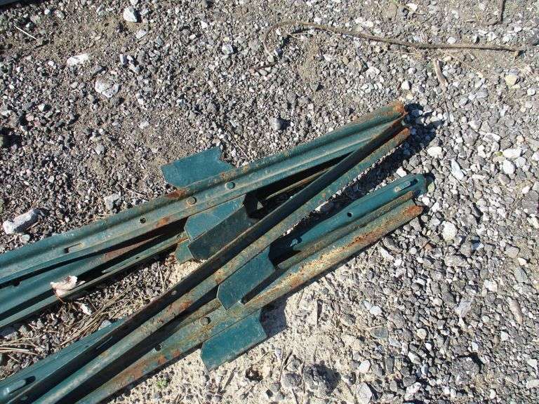 (5) Metal fence posts for snow fence Four 5'L, One shorter