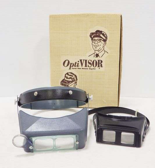 Vintage OptiVisor, Donegan changeable optical headbands binoculars