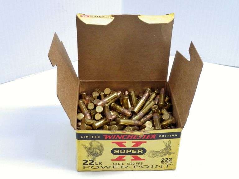(222) Rounds of Winchester .22 LR Power Point ammo, 40 grain, 1280 FPS, new Albrecht Auction