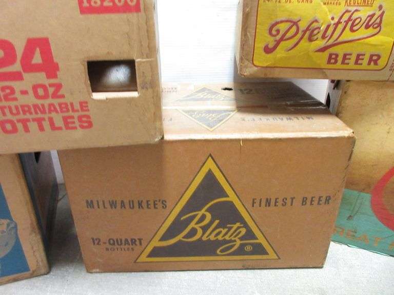 (5) Older beer advertising crates, includes Pfeiffers, Bud, Hamm's
