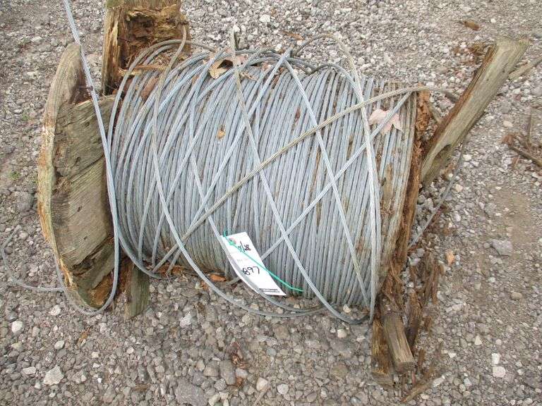 Large roll of steel cable, roll 20"W Albrecht Auction Service
