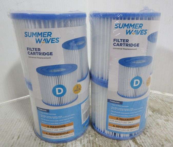 (2) 2Pack Summer waves universal replacement typeD filter cartridges