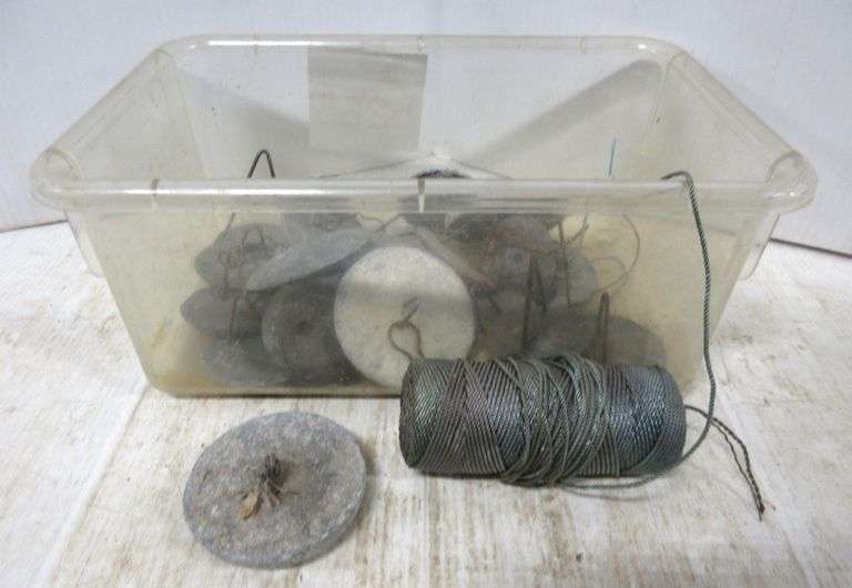 (19) Lead weights for duck decoys and string Albrecht Auction Service