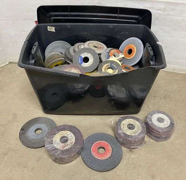 Tub of surface grinder wheels, used Albrecht Auction Service