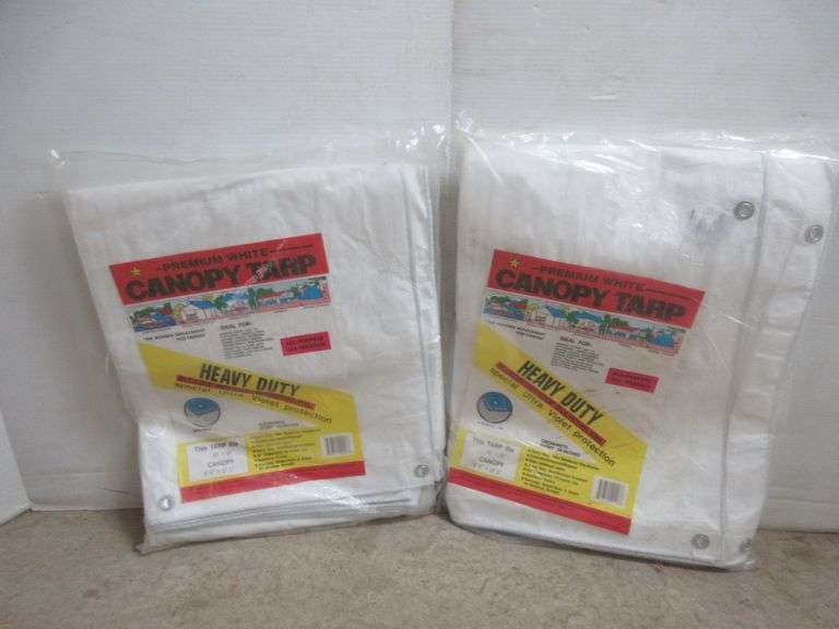 (2) Heavy duty tarps, 10' x 16', great for wood piles, new Albrecht