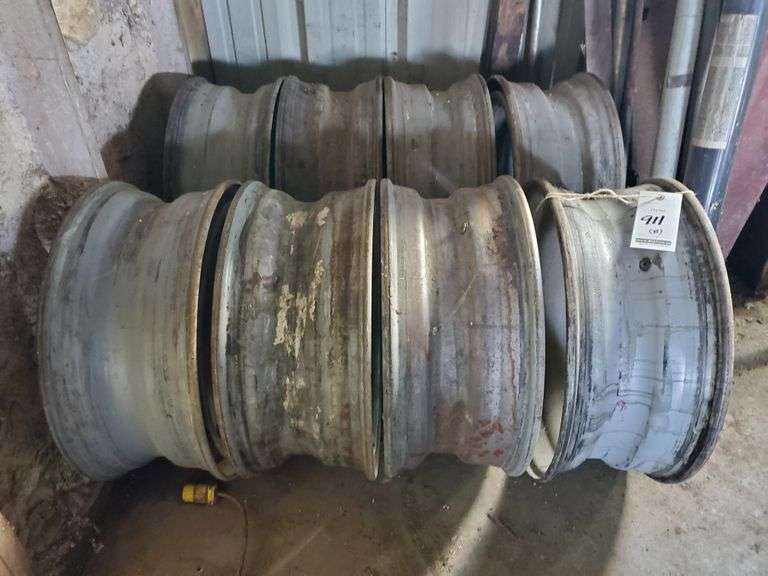 (8)Open Center Rims, 8" x 22.5". Location L1 Albrecht Auction Service