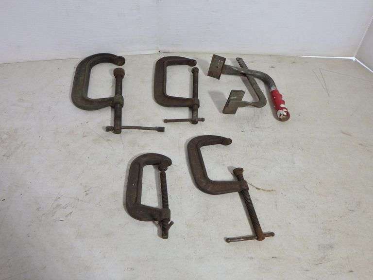 Friction Hand Clamp & (4)-C-Clamps, up to 8