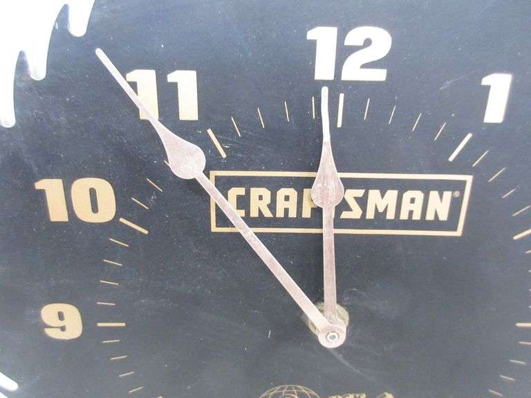 Craftsman saw blade clock, Sears and Roebuck Co., 10"Across, works