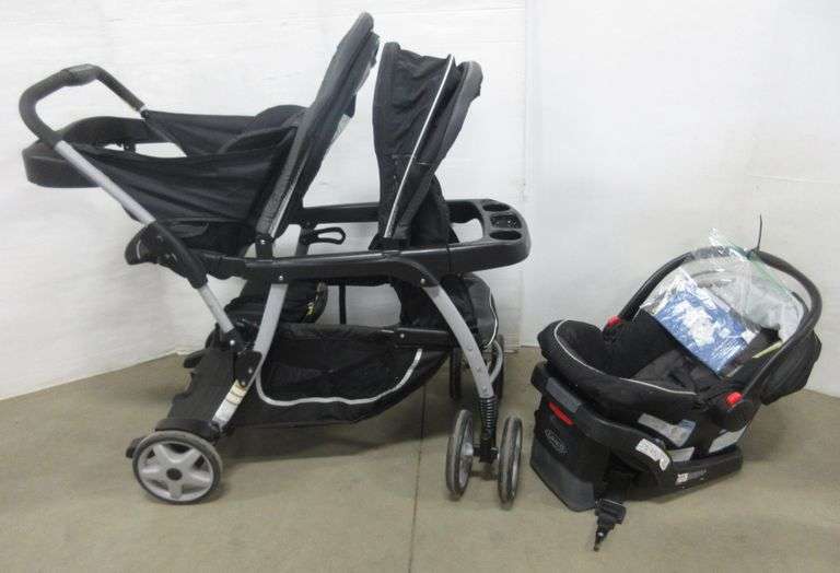 Graco "Ready 2 Grow" 2place stroller with car seat, dated 2/1/2019