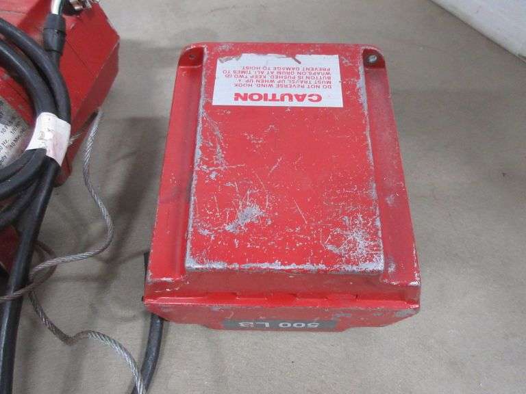 Electric hoist, 500 lb. and another for parts Albrecht Auction Service