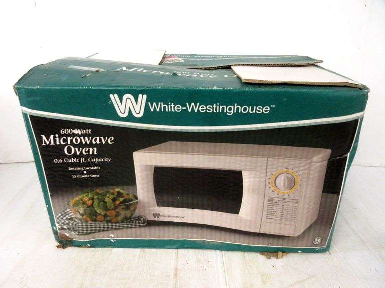 White Westinghouse 600W microwave oven, new Albrecht Auction Service