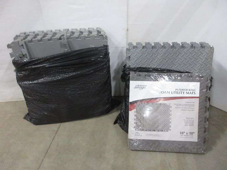 (5) Bundles of foam interlocking utility mats, 18" x 18", new; (18