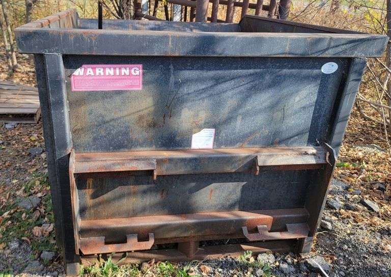 Skid steer quick attach dump bin Albrecht Auction Service