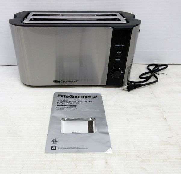 Elite Gourmet long slot 4slice toaster, reheart and 6toast setting