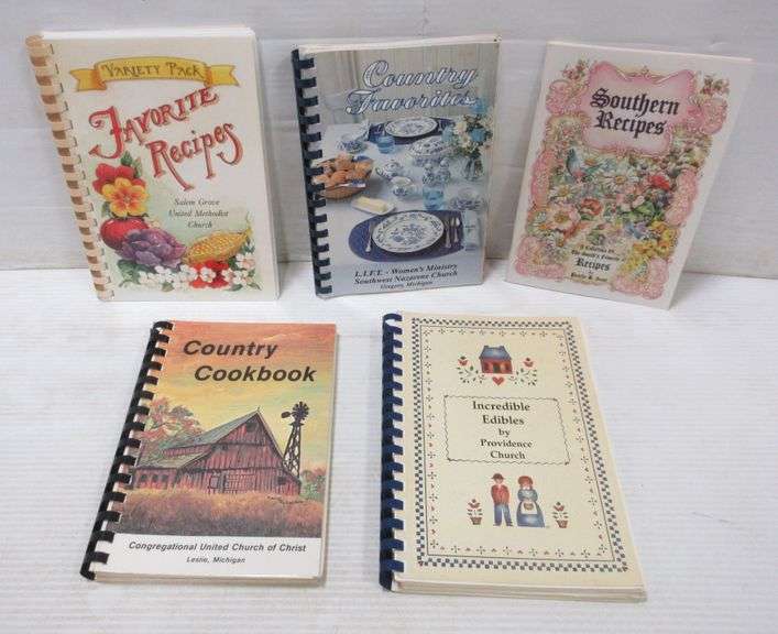 (5) Church recipe books Albrecht Auction Service