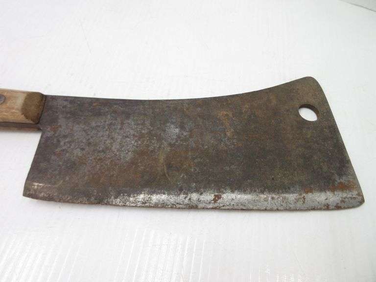 Antique meat cleaver from Bridge Tool Co. of St. Louis, blade 8"L