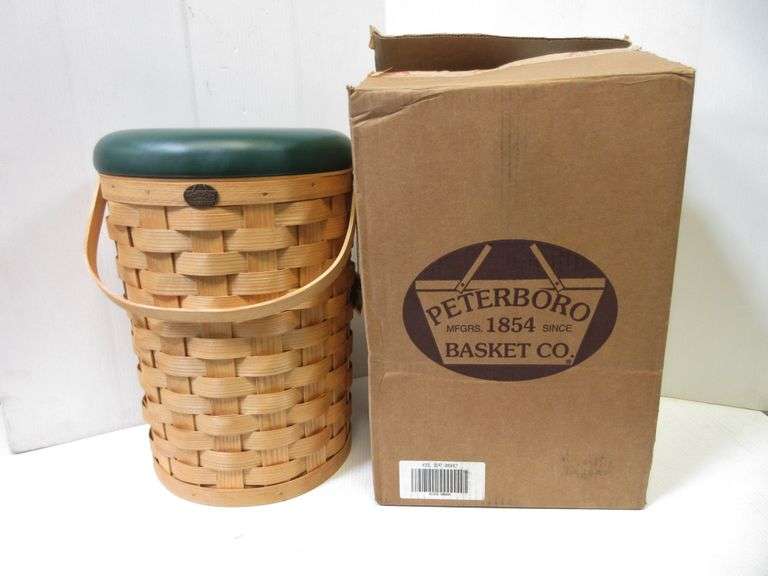 Peterboro "Kool Seat" cooler basket with upholstered seat, 17 1/2" x 11