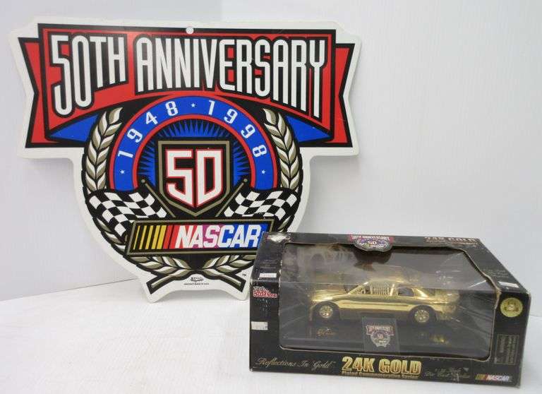 24K Gold Plated NASCAR 50th Anniversary Commemorative Series Car, 1 of