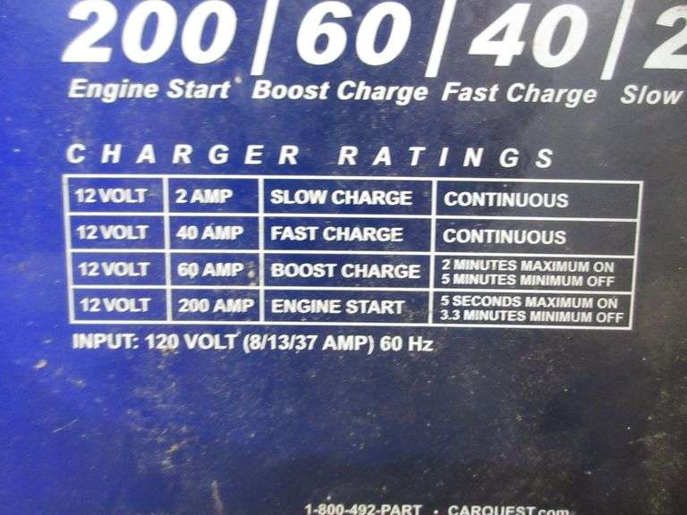 Carquest CBC 7100, battery charger, lightly used Albrecht Auction Service