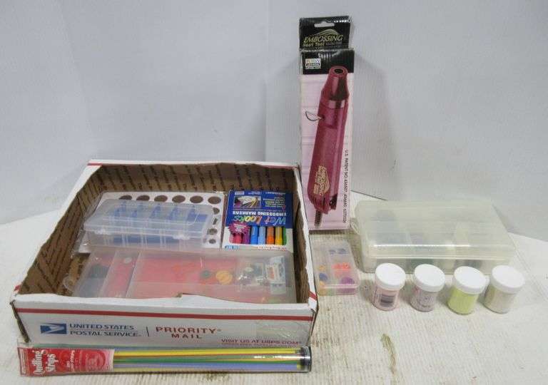 Embossing supplies and paper quilling supplies, includes Heat tool