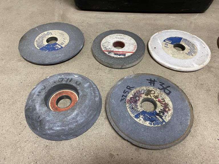 Tub of surface grinder wheels, used Albrecht Auction Service