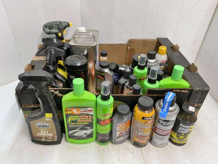 (36) Bottles of mostly interior car care products, includes Turtle wax